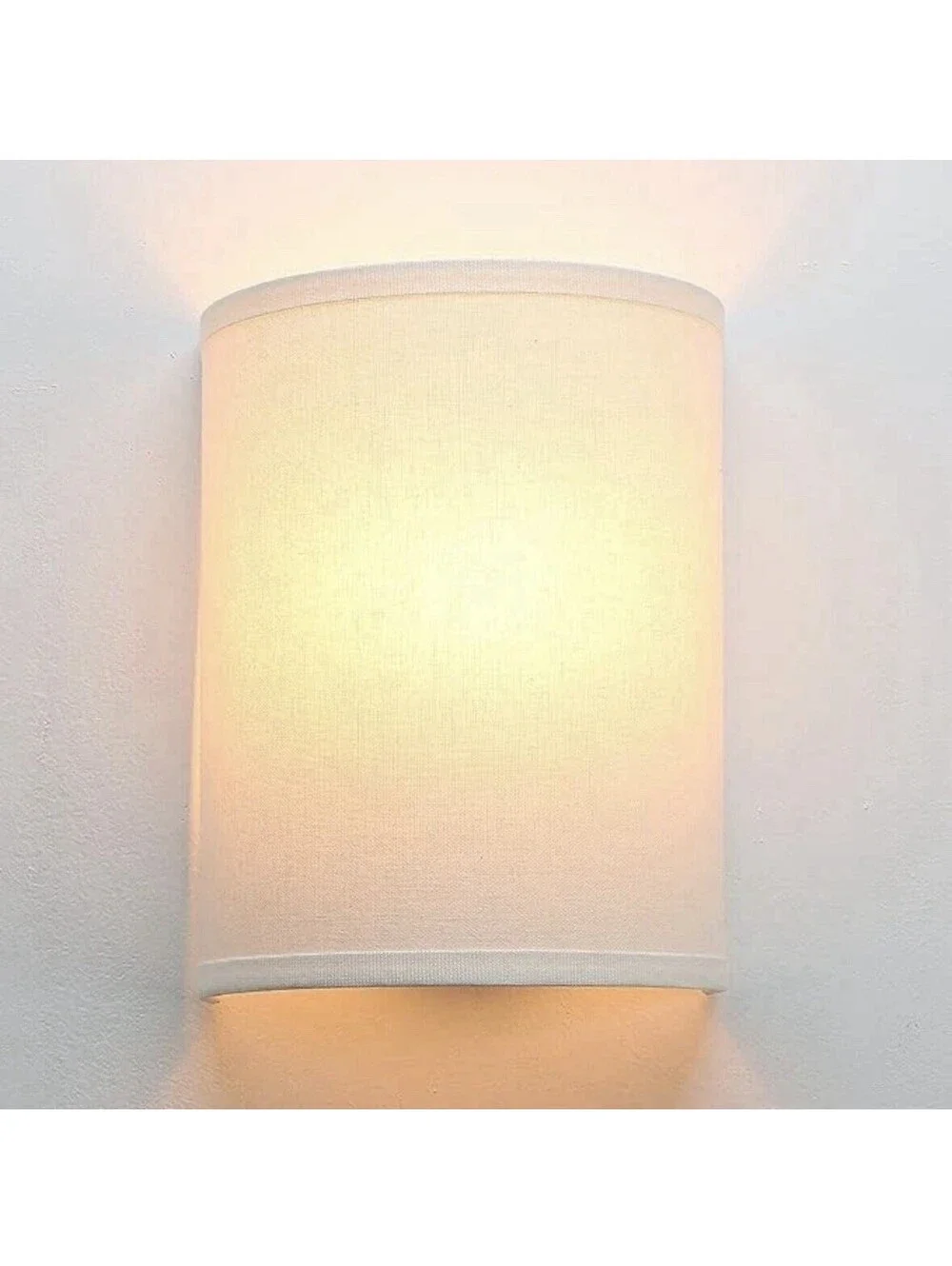 Pair Of Wall Sconce Lighting White Fabric Decor, Industrial Vintage NEW